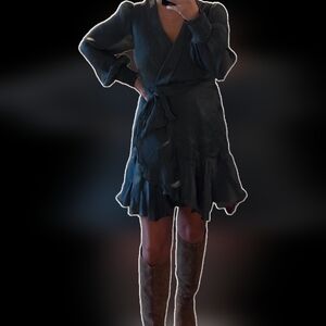 Long Sleeve Wrap Dress